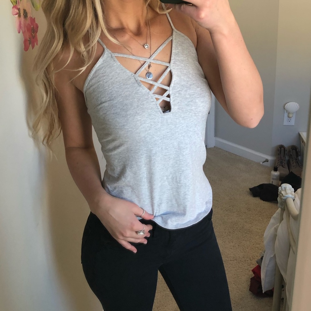 Express gray tank top